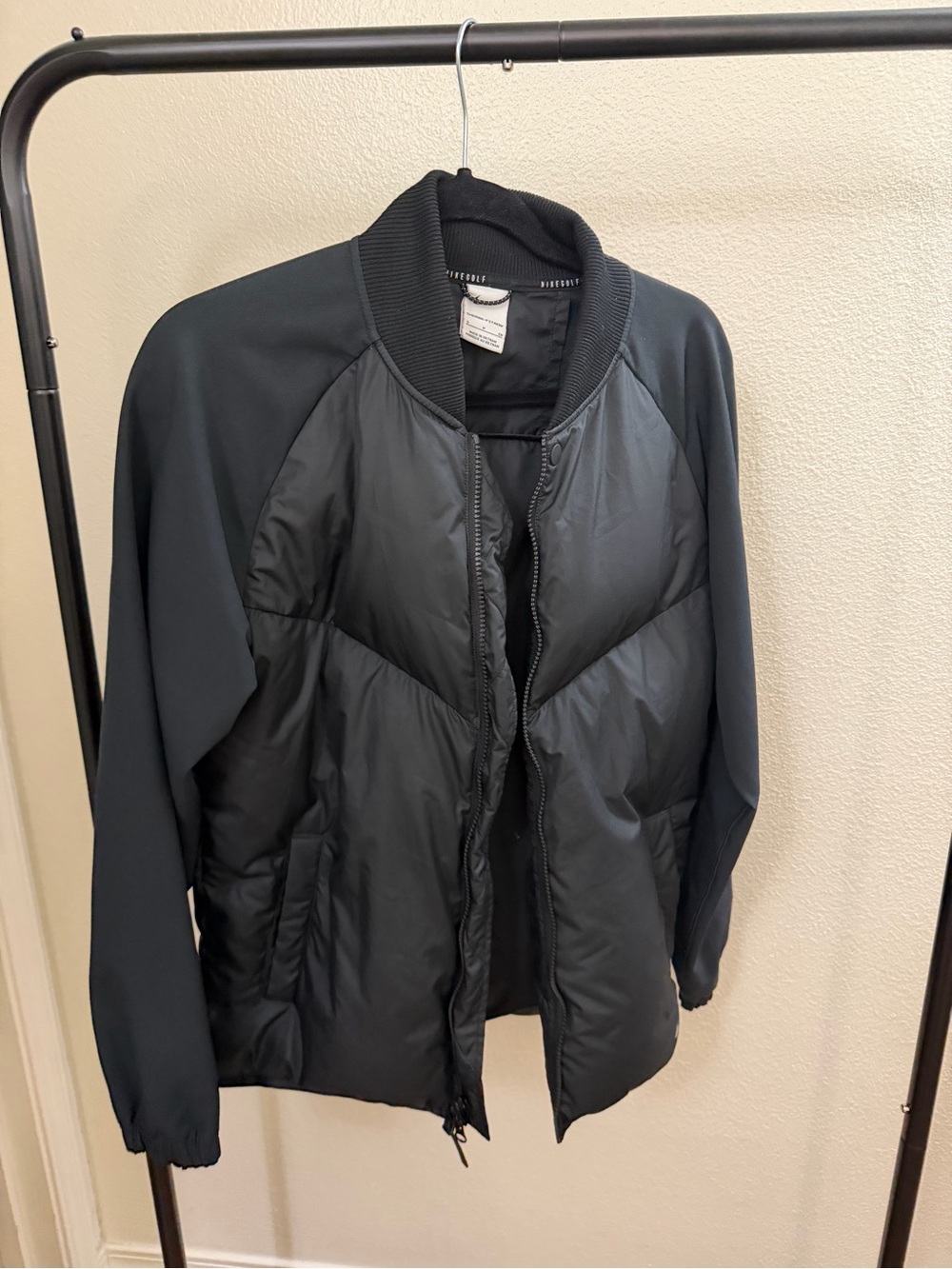 Nike Golf Black Quilted Bomber Jacket